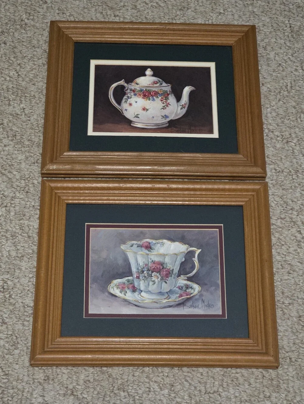 Set Of Two Vintage Barbara Marks Framed Pictures